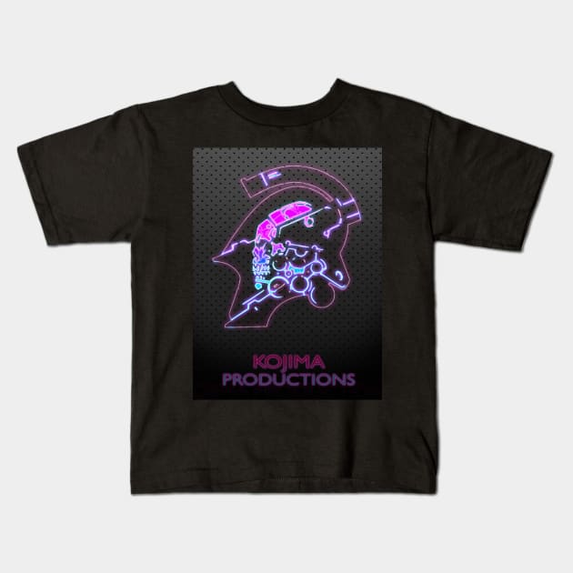 Kojima Neon Logo Pink Kids T-Shirt by Christian94